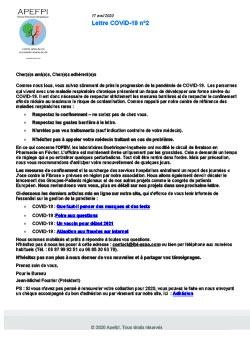 Lettre Covid N°2 Avril 2020